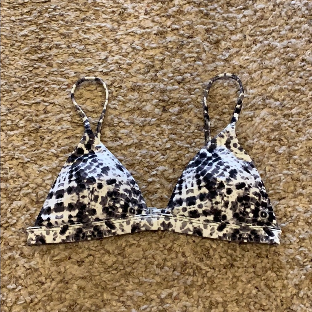 Black/White Speckled Bikini Top